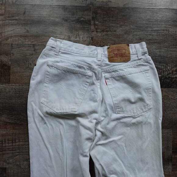 Vintage Levi's jeans 501 Original fit women's 13 white denim - Picture 7 of 16